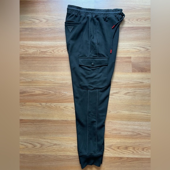 EUC Men Size Small Prada Drawstring Cotton Cargo Pants With Logo Plaque In Black - Picture 3 of 13